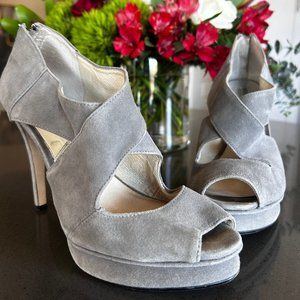 Gray Michael Michael Kors zip back platform heel, 8M